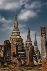 Fototapeta premium Wat Phra Si Sanphet. An old temple in Ayutthaya that is more than 500 years old.