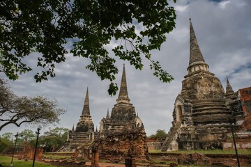 Wat Phra Si Sanphet. An old temple in Ayutthaya that is more than 500 years old.