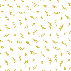 Abstract botanical seamless pattern. Simple nature shape