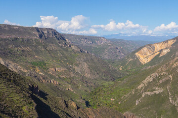 Fototapeta premium View of the mountains near the Tatev Monastery in the spring. Armenia