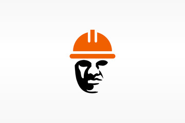 Face helmet construction logo