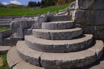 The theater, an integral part of the sanctuary of Pietrabbondante, currently preserves the first...