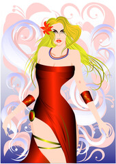 女性、ドレス、パーティ、ファッション