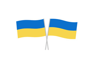 Ukraine flag on white background. Waving Ukraine Flag. National symbol. Vector illustration
