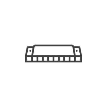 black line art harmonica clip art preview