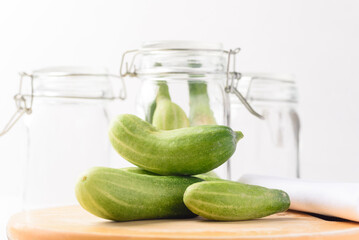 Fresh cucumber on white background