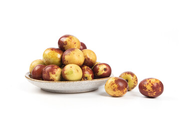 Ripe jujubes or Chinese-date isolated on white background