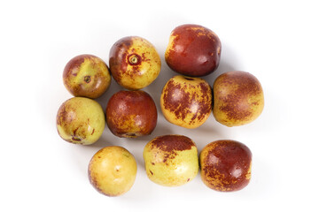 Ripe jujubes or Chinese-date isolated on white background