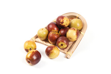 Ripe jujubes or Chinese-date isolated on white background