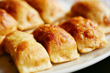 Fried dumplings on a plate