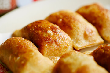 Fried dumplings on a plate