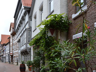 Historische Bauwerke in der Altstadt von Hameln, Niedersachsen