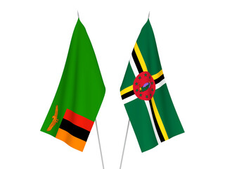 Dominica and Republic of Zambia flags