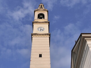 Bells tower SS Nazario and Celso church in Paderno Dugnano, Lombardy, Italy