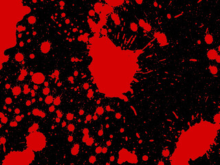 red drops of paint on a black background