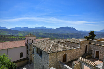 Obraz premium Panoramic view of Gesualdo, a small village in the province of Avellino, Italy.