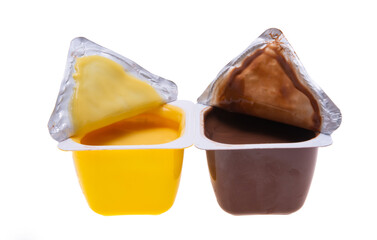 chocolate yogurt isolated