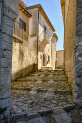 Fototapeta premium A narrow street in Gesualdo, a small village in the province of Avellino, Italy.