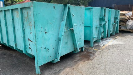 Blue Industrial Stell garbage skip