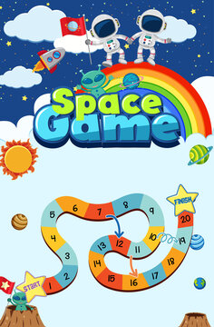 Game template with space theme background