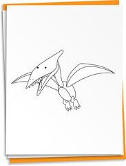Hand drawn dinosaur on paper