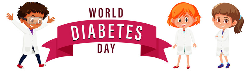 Poster design for world diabetes day with kids