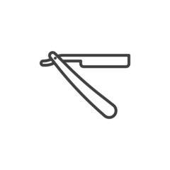 Straight razor line icon