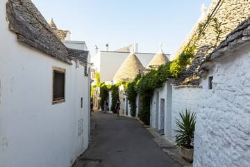 Alberobello, Puglia. Urban landscape with the trulli, original and ancient houses of this region