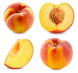Peach isolated on white background