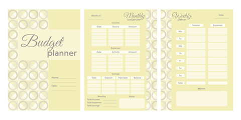 budget planner for financial advisor in pastel colors