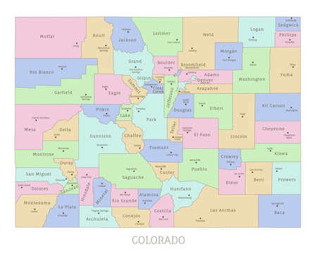 Map Of Colorado Counties With Names Colorado County Map Images Browse 1 185 Stock Photos Vectors And Video Adobe Stock