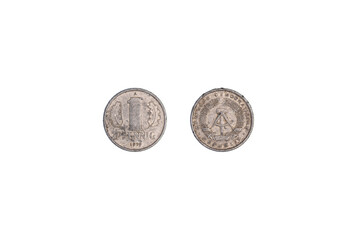 1 Pfenni german democratic republic coin 1979, obverse showing an oak seedling.