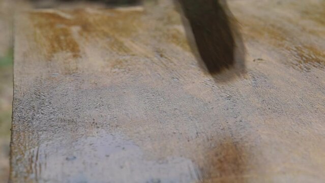Varnish wooden stool