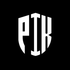 PIK letter logo design. PIK modern letter logo with black background. PIK creative  letter logo. simple and modern letter logo. vector logo modern alphabet font overlap style. Initial letters PIK 