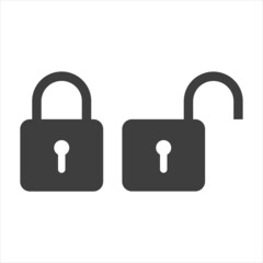padlock icon unlock symbol vector logo template design element.
