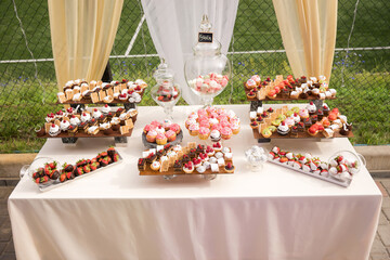 candy bar for a wedding holiday many different cakes cream chocolate