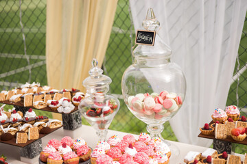 candy bar for a wedding holiday many different cakes cream chocolate