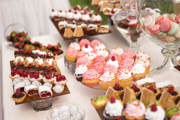 candy bar for a wedding holiday many different cakes cream chocolate