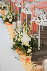 wedding ceremony under a canopy outdoors