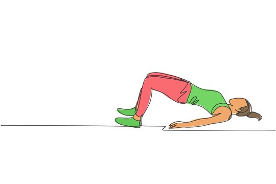 Single line drawing of a girl in yoga pose bundle Stock Vector Image & Art  - Alamy