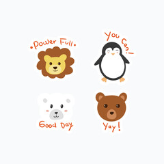 cute animal sticker collection
