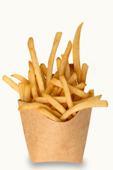 french fries on a white background isolate