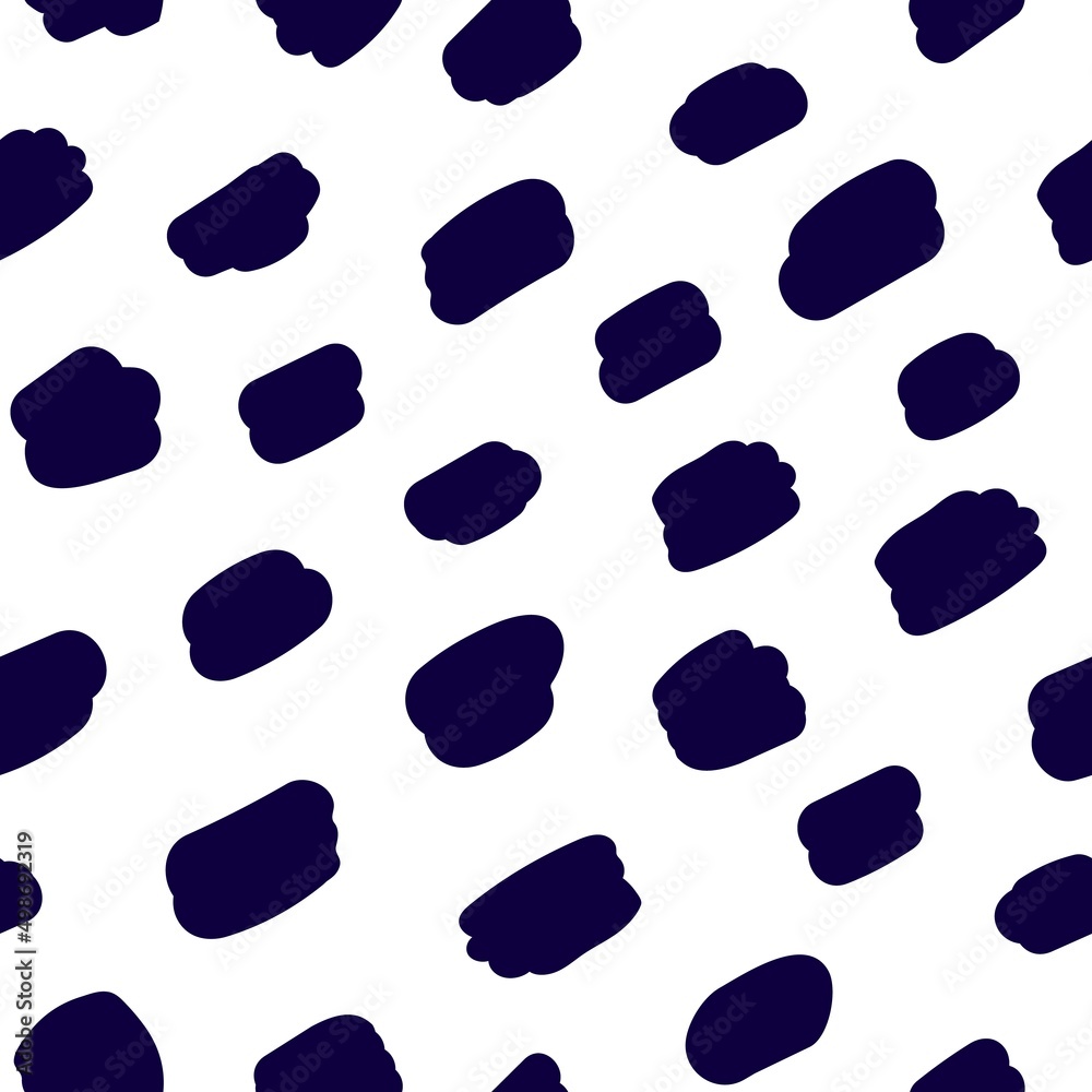 Aufkleber Seamless abstract pattern with brush strokes repeating print. Endless background with black paint spots, stains. Repeatable texture with brushstrokes. Flat vector illustration for modern textile
