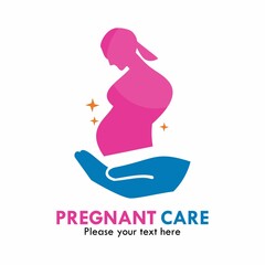 Pregnant care symbol logo template illustration