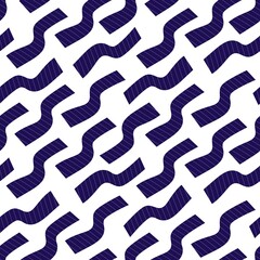 Seamless pattern with abstract repeating print. Endless background design with wave stripes. Repeatable printable textile texture with curves, wavy strips. Flat vector illustration for modern fabric