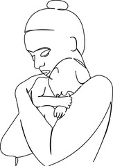 mother with newborn baby in her arms