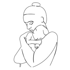 mother with newborn baby in her arms