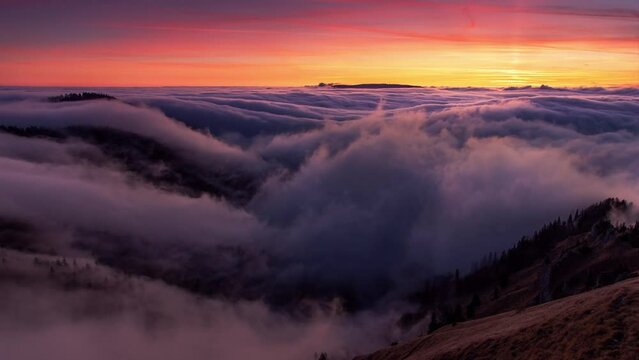 Time lapse of Mountain panorama at sunset -  Tatras in Slovakia