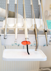 Dentistry instrument and dental hygienist checkup concept. Oral health concept.