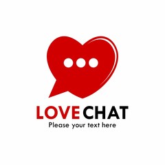 Love chat symbol logo template illustration